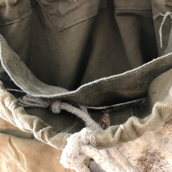 COWHIDE CANVAS BACK PACK VINTAGE CUSTOM BAG - Picture 4 of 8